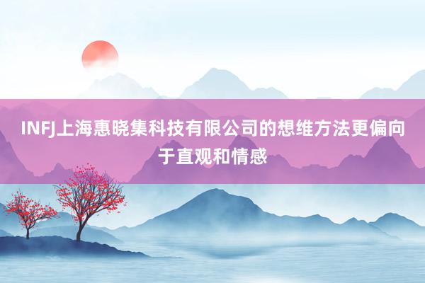 INFJ上海惠晓集科技有限公司的想维方法更偏向于直观和情感